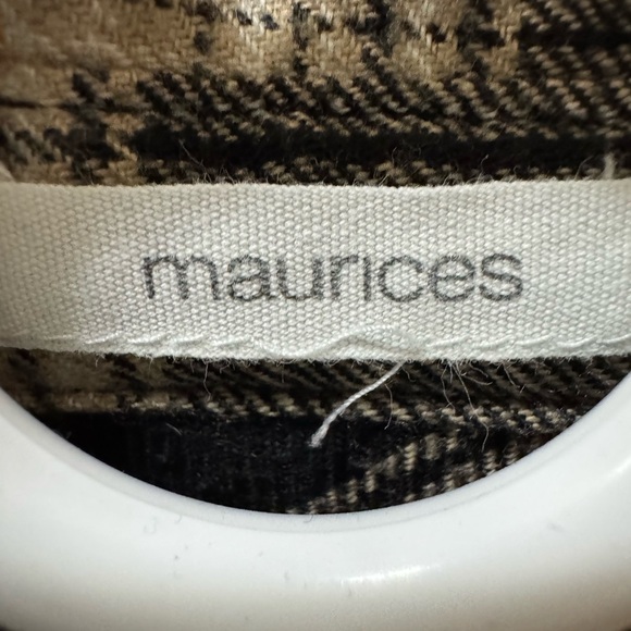 Maurices Black and Brown Plaid Button Down Shirt - Picture 2 of 3